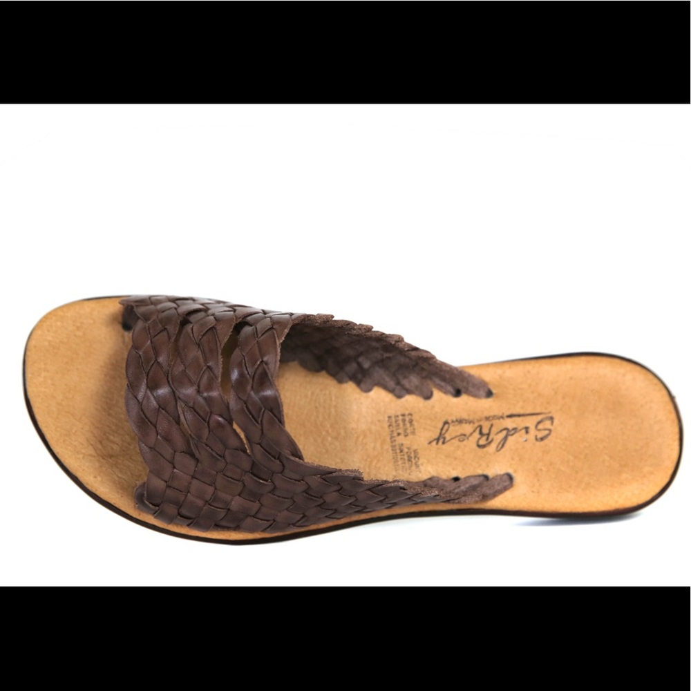 WOMEN'S SLIP-ON HUARACHE SANDALS - BROWN - Picture 3 of 4